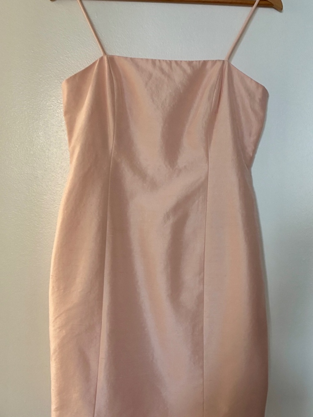 Vintage 1995 Silk Mini Dress | Blush Pink Spaghetti Strap Cocktail Evening Wear